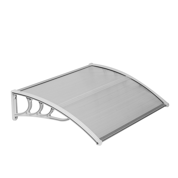 100*80cm 透明板白色支架 雨篷 塑料支架 阳光板 前后铝条-1