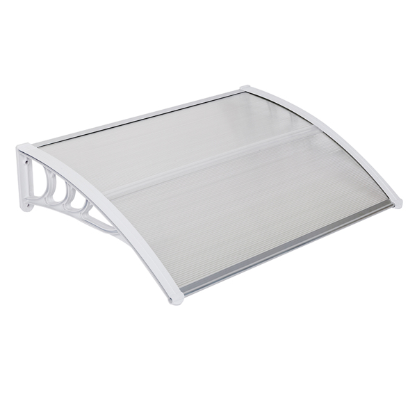 100*80cm 透明板白色支架 雨篷 塑料支架 阳光板 前后铝条-16
