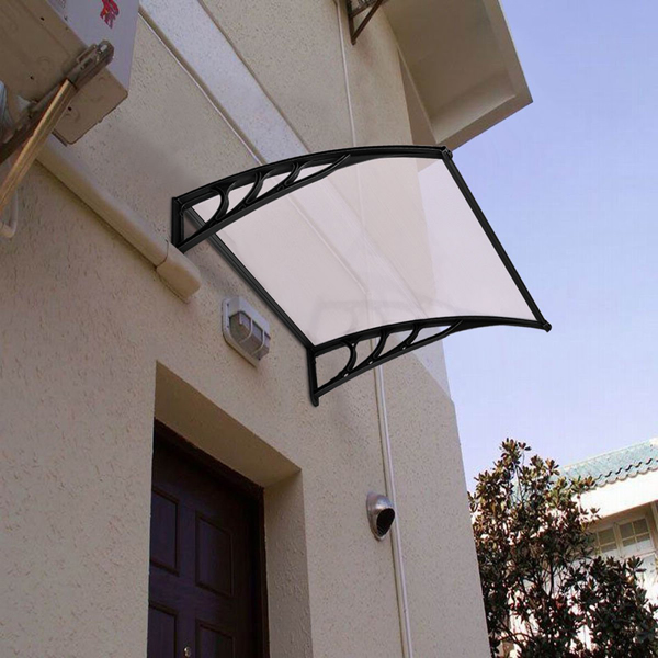 100*96cm 透明板黑色支架 雨篷 塑料支架 阳光板 前后铝条-21
