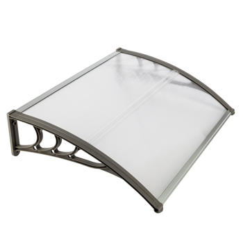 100*80cm 透明板灰色支架 雨篷 塑料支架 阳光板 前后铝条
