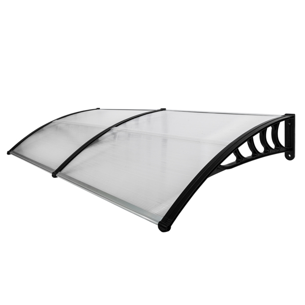 200*96cm 透明板黑色支架 雨篷 塑料支架 阳光板 前后铝条-13