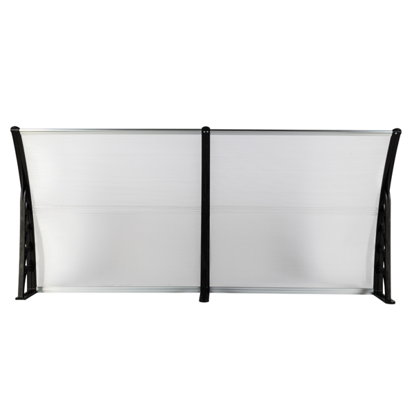 200*96cm 透明板黑色支架 雨篷 塑料支架 阳光板 前后铝条-39