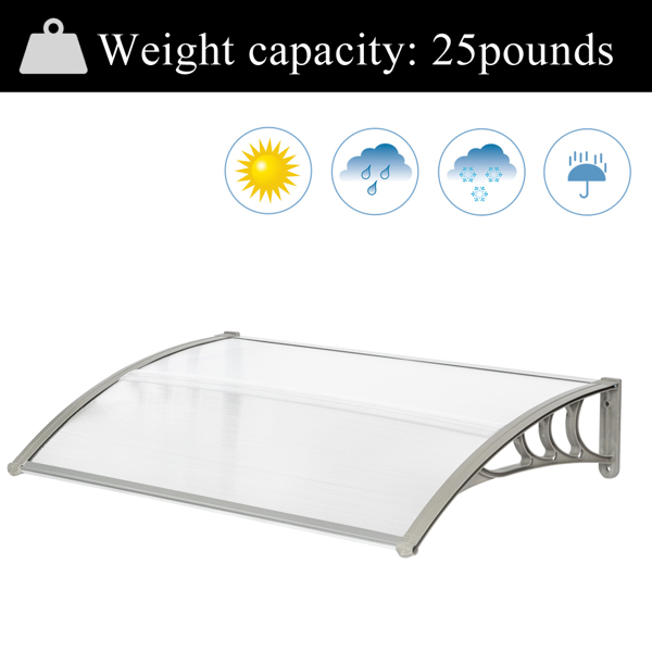 120*80cm 透明板灰色支架 雨篷 塑料支架 阳光板 前后铝条 英国-14