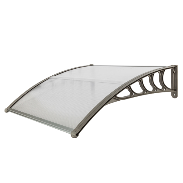 100*96cm 透明板灰色支架 雨篷 塑料支架 阳光板 前后铝条-16