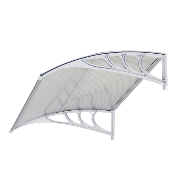 100*80cm 透明板白色支架 雨篷 塑料支架 阳光板 前后铝条-9