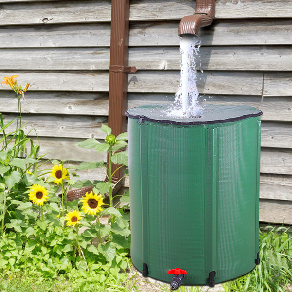 66Gallon 绿色 PVC 集雨桶 60*60*88cm 圆柱形 庭院 欧洲 N001-11