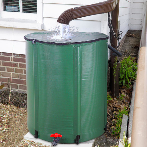 66Gallon 绿色 PVC 集雨桶 60*60*88cm 圆柱形 庭院 欧洲 N001-9