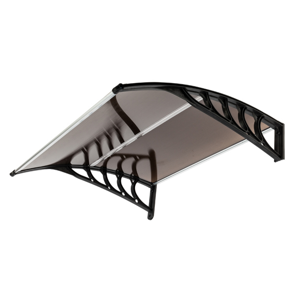 100*96cm 棕色板黑色支架 雨篷 塑料支架 阳光板 前后铝条