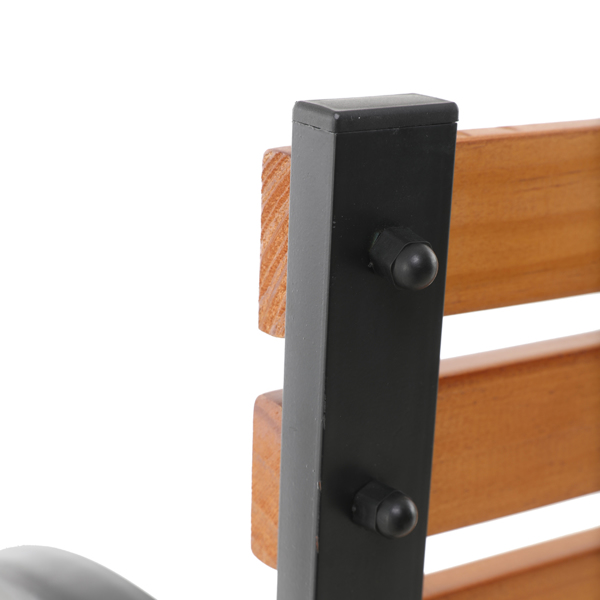 48in 黑色扶手 柚木色座板 铁木长椅 欧洲 N001-12