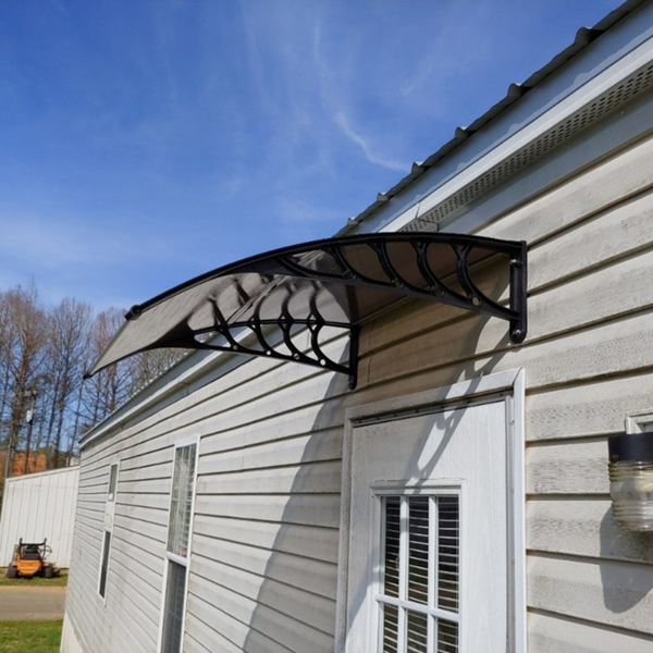 100*96cm 棕色板黑色支架 雨篷 塑料支架 阳光板 前后铝条-20