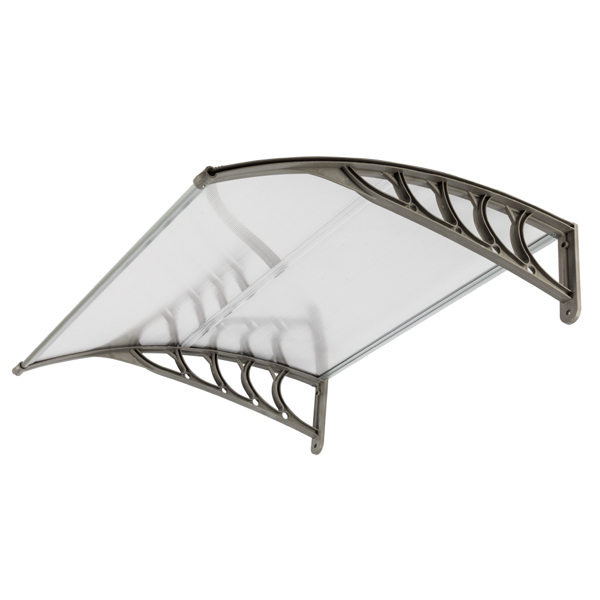 100*96cm 透明板灰色支架 雨篷 塑料支架 阳光板 前后铝条-12