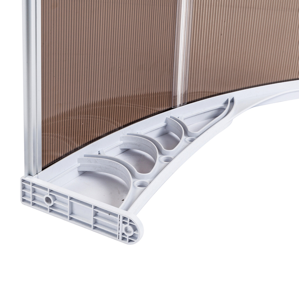 100*80cm 棕色板白色支架 雨篷 塑料支架 阳光板 前后铝条-13