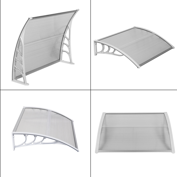 100*80cm 透明板白色支架 雨篷 塑料支架 阳光板 前后铝条-2