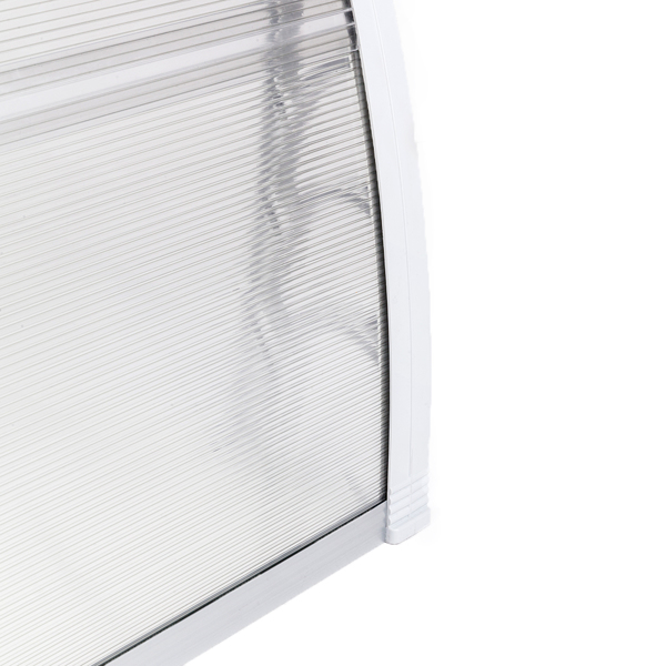 100*80cm 透明板白色支架 雨篷 塑料支架 阳光板 前后铝条-14