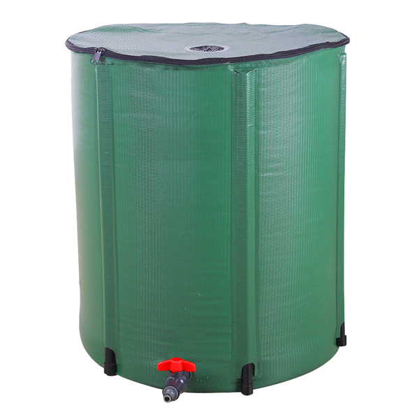 66Gallon 绿色 PVC 集雨桶 60*60*88cm 圆柱形 庭院 欧洲 N001-1