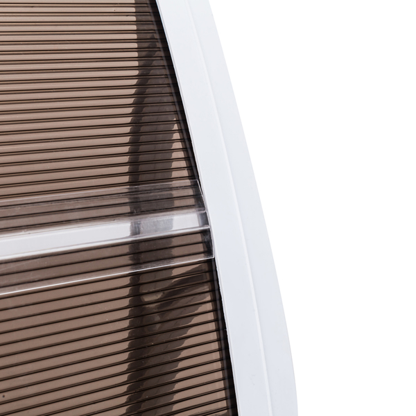 100*80cm 棕色板白色支架 雨篷 塑料支架 阳光板 前后铝条-16