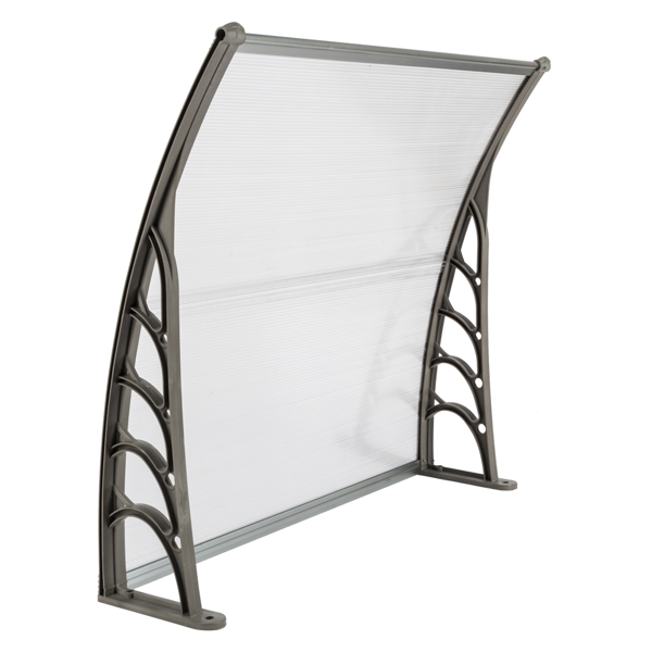 100*96cm 透明板灰色支架 雨篷 塑料支架 阳光板 前后铝条-14
