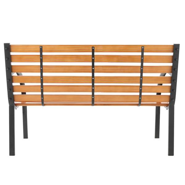 48in 黑色扶手 柚木色座板 铁木长椅 欧洲 N001-11