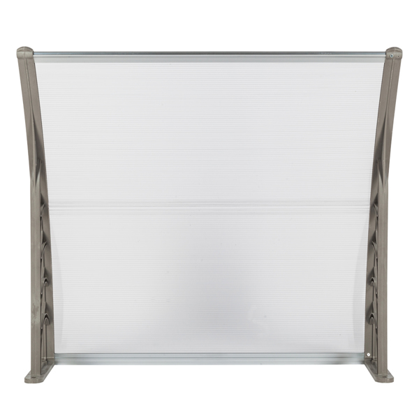 100*96cm 透明板灰色支架 雨篷 塑料支架 阳光板 前后铝条-9