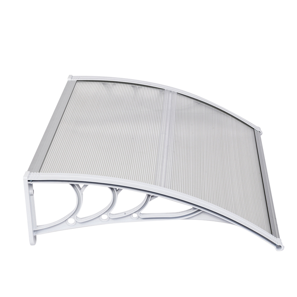 100*80cm 透明板白色支架 雨篷 塑料支架 阳光板 前后铝条-18