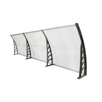 300*96cm 透明板灰色支架 雨篷 塑料支架 阳光板 前后铝条