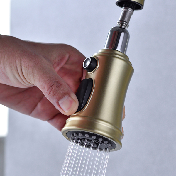 下拉式双把厨房龙头Pull Down Double Handle Kitchen Faucet-5