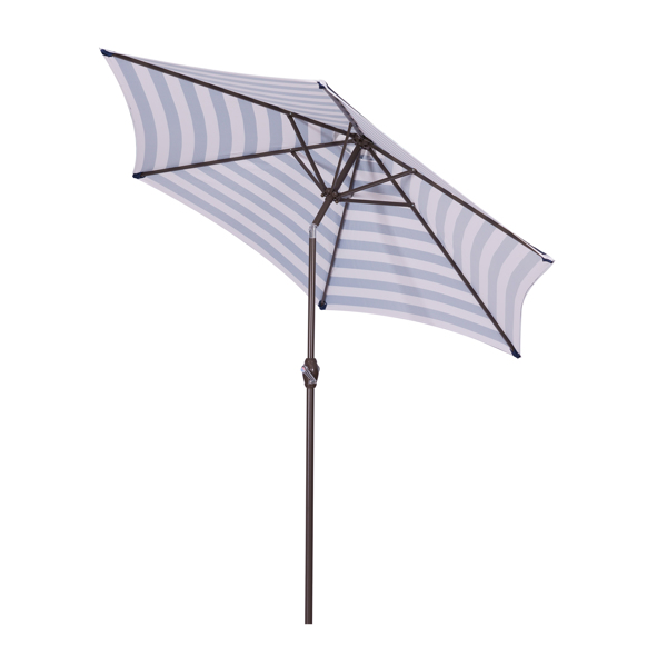 户外8.6英尺市场桌伞遮阳伞太阳伞，带倾斜和曲柄，不包括伞底座(蓝白条纹)-2