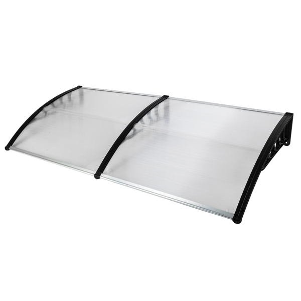 200*96cm 透明板黑色支架 雨篷 塑料支架 阳光板 前后铝条-26