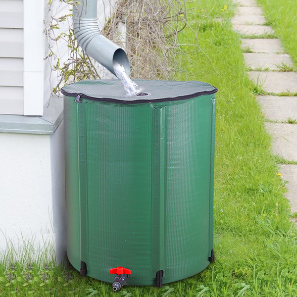 66Gallon 绿色 PVC 集雨桶 60*60*88cm 圆柱形 庭院 欧洲 N001-10