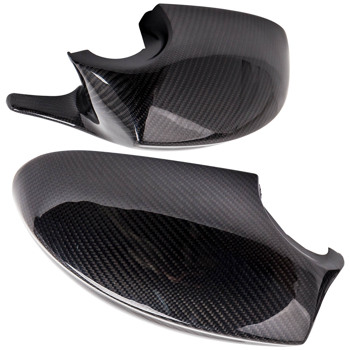 后视镜  Carbon Fiber Side Mirror Cover Cap Replacement for BMW E90 E93 PRE-LCI