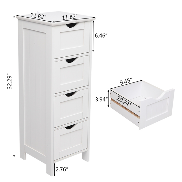 白色 密度板喷漆 三胺贴面刨花板 4抽 浴室立柜 N201-22