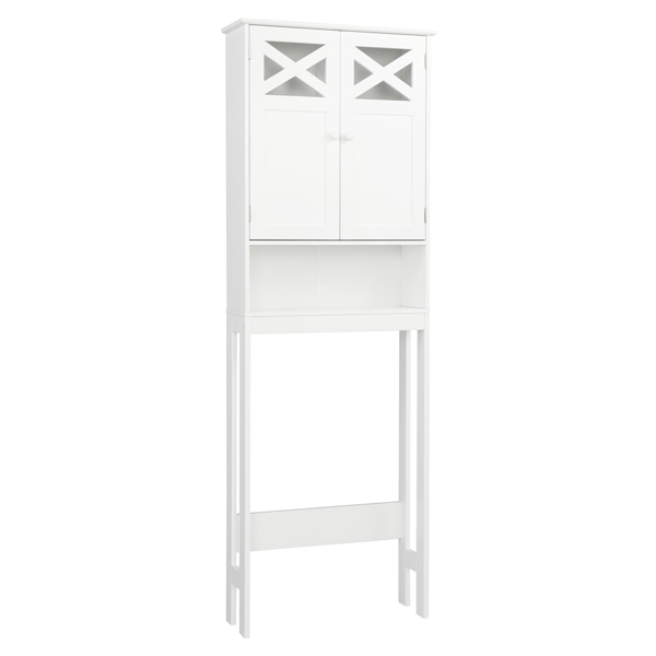 白色 密度板喷漆 三胺贴面刨花板 双门 带叉造型 浴室立柜 马桶柜 N201-9