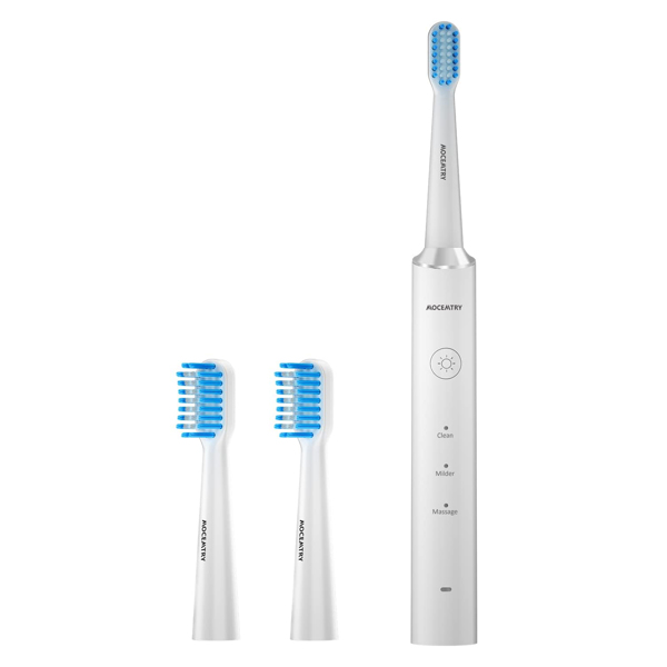 MOCEMTRY Sonic Electric Toothbrush 可充电美白牙刷 3 种清洁模式，防水电动牙刷（白色）-2