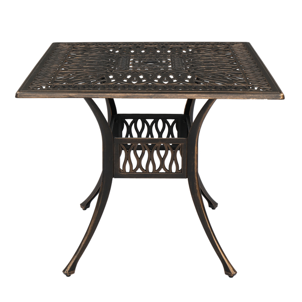 方形桌面 90*90*75cm 庭院铸铝桌 古铜色 N001-1