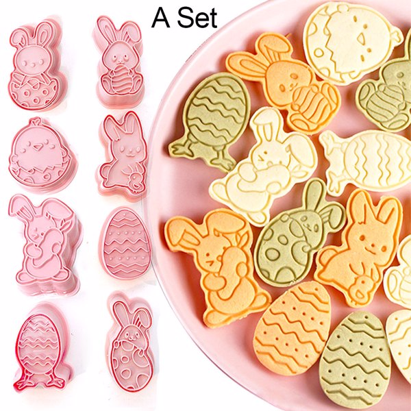 16 PCS Easter Cookie Cutter for Baking, Shapes of Easter Eggs, Rabbit, Basket, Chick, Butterflies, Holiday Cookie Cutter for Kids-4
