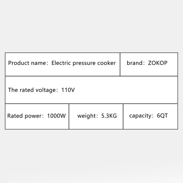 美规 6L YBW60-100E18 电压力锅 13合一 不锈钢 110V 1000W 灰色 中间把手款按键式-5