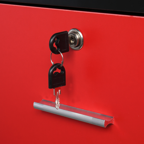 15厘E0刨花板麻面 壁挂式2抽带锁 沙龙柜 N101 黑红色-18