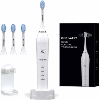 MOCEMTRY 声波电动牙刷成人充电牙刷，带 4 个杜邦刷头，4 种清洁模式防水电动牙刷