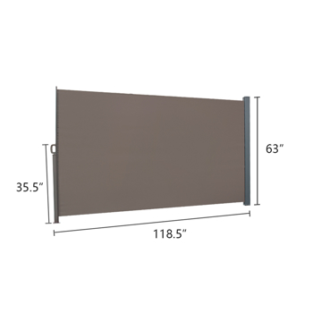 300*160cm 咖啡色 侧拉篷 铝铁框架 涤纶布 长方形 N002