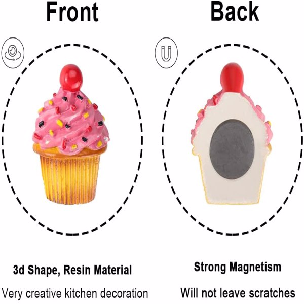 3D立体创意仿真面包食物冰箱贴磁贴树脂装饰贴(Color:9个/套（6x磁铁+1x白色空白便签本+2x磁铁夹）)-6