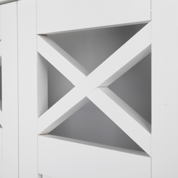 白色 密度板喷漆 三胺贴面刨花板 双门 带叉造型 浴室立柜 马桶柜 N201-21
