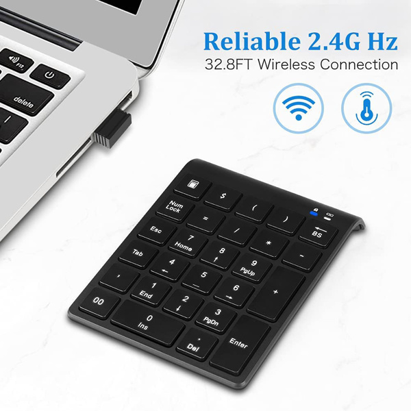 2.4G 数字小键盘 笔记本电脑台式机 无线数字小键盘(Color:数字小键盘+毛刷+布)-4