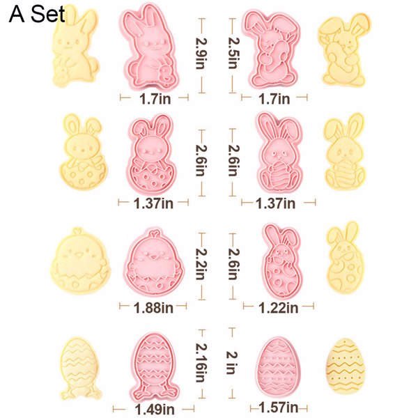 16 PCS Easter Cookie Cutter for Baking, Shapes of Easter Eggs, Rabbit, Basket, Chick, Butterflies, Holiday Cookie Cutter for Kids-5