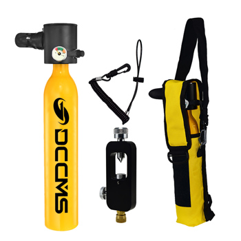 DCCMS迷你潜水气瓶500ML便携式水肺潜水装备水肺潜水气罐（黄色）