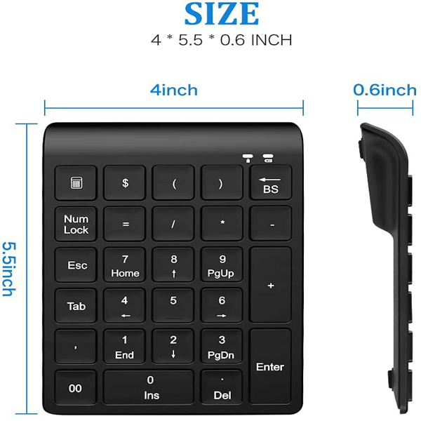 2.4G 数字小键盘 笔记本电脑台式机 无线数字小键盘(Color:数字小键盘+毛刷+布)-2