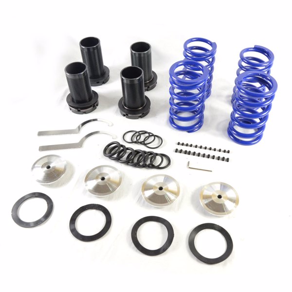 Coilover Lowering Coil Springs kit for Honda Civic 1988-2000 Blue Spring & Black Sleeves & Silver-7