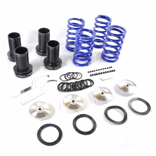 Coilover Lowering Coil Springs kit for Honda Civic 1988-2000 Blue Spring & Black Sleeves & Silver-11