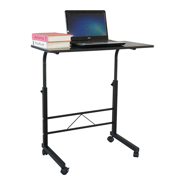 黑色桌面+黑色管架 刨花板贴三胺 60cm 电脑桌 可升降 可移动 N003-3