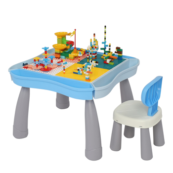 LALAHO 塑料款 一桌一椅 配积木 积木桌