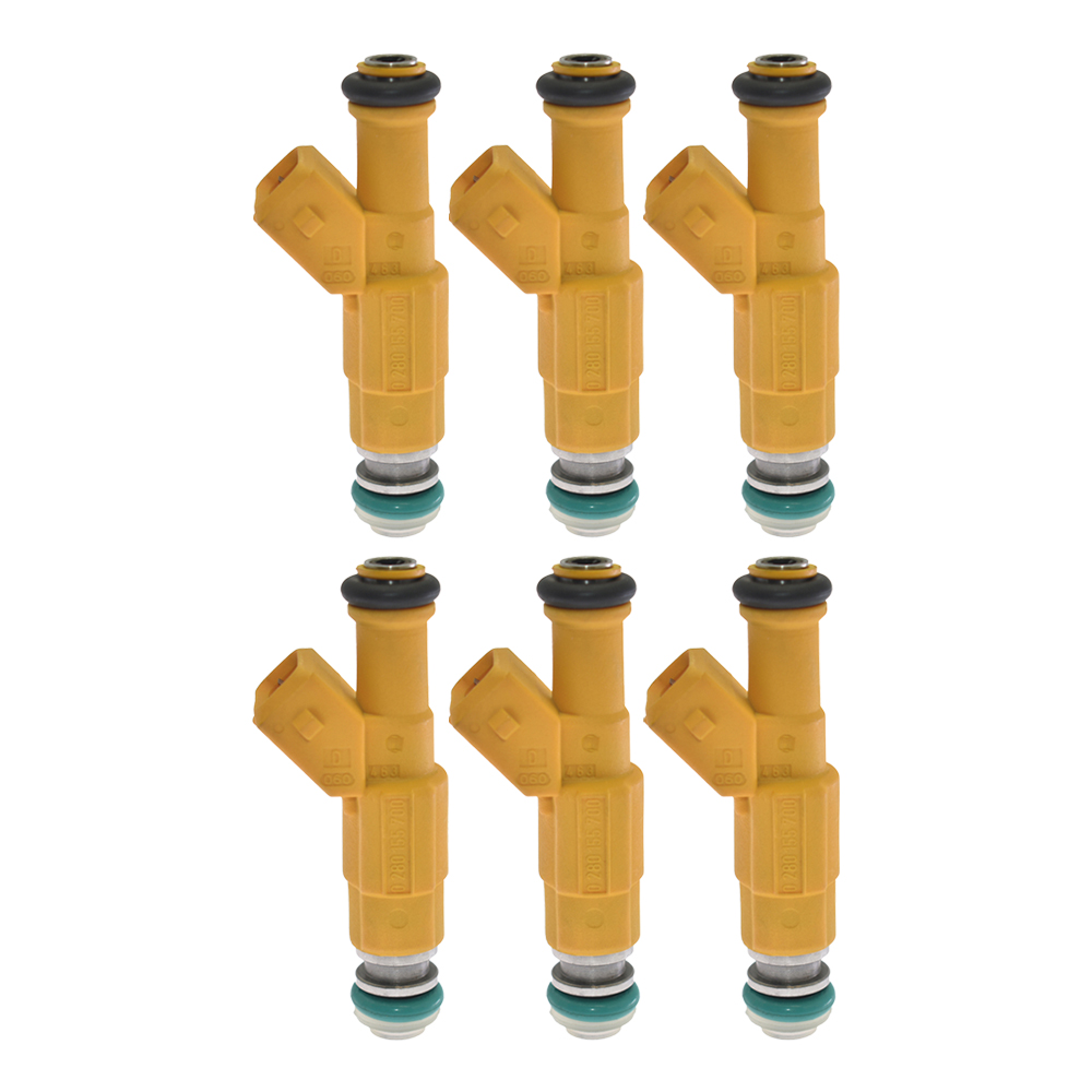 6Pcs Fuel Injectors Fits For Jeep Cherokee 4.0L EV1 4-hole 0280155710 0280155700